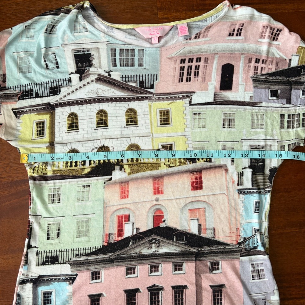 Ted Baker London Regency Houses Architectural Print Short Sleeve Shirt 1/XS - Picture 9 of 9